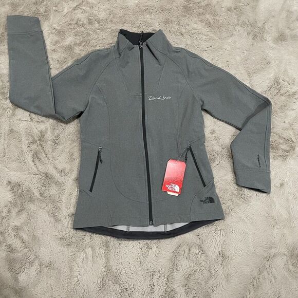 The North Face NF0A3LGW Grey Tech Stretch Soft Shell Jacket Women's S Yacht Logo - Picture 1 of 16